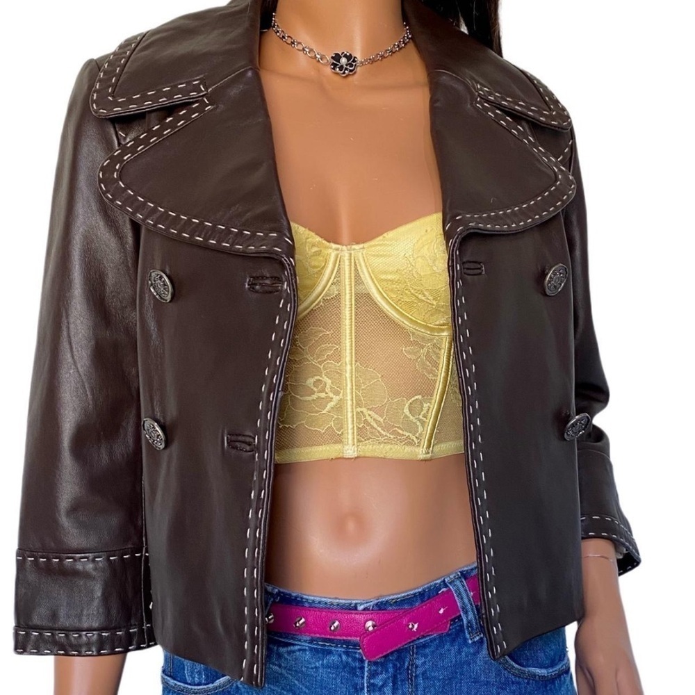 Vintage Wilson’s Leather brown stitched jacket size L